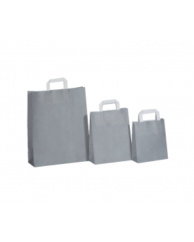 Grijze draagtassen van gekleurd kraftpapier met platte oren  - Home Grijze draagtassen van gekleurd kraftpapier met platte oren  - Home