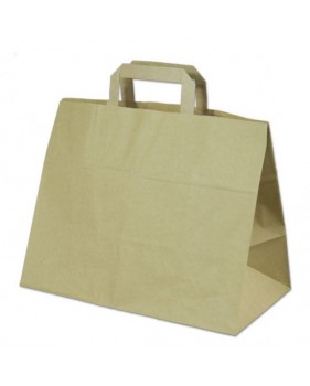 50x Take Away bruine papieren draagtassen 32 x 17 x 27cm  - Home