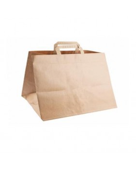 Take Away bruine papieren draagtassen 32 x 22 x 27cm met brede bode...