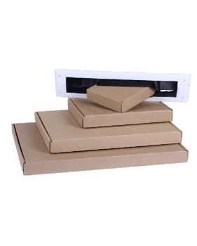 Boîte brune extra plate montée, carton kraft recyclé - Packadi