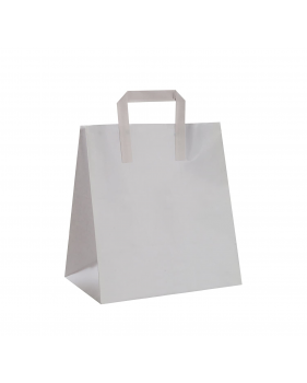 Sacs en papier blanc take away 26x17x25cm 50 pièces  - Accueil