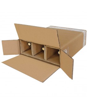 Wijnverzenddoos 3 flessen dubbelgolf / Verzenddoos voor 1 fles / Fl... Wijnverzenddoos 3 flessen dubbelgolf / Verzenddoos voor 1 fles / Fl...