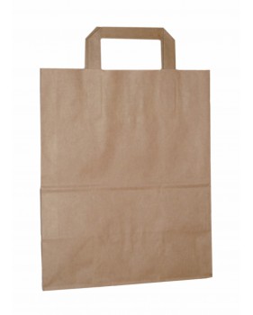 Sacs en papier kraft brun à poignées plates  - Accueil Sacs en papier kraft brun à poignées plates  - Accueil