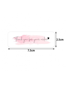 120 Etiquettes en rouleau " Thank you for you order " 7,5 x 2,5cm  ...