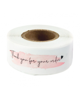 120 Etiquettes en rouleau " Thank you for you order " 7,5 x 2,5cm  ...