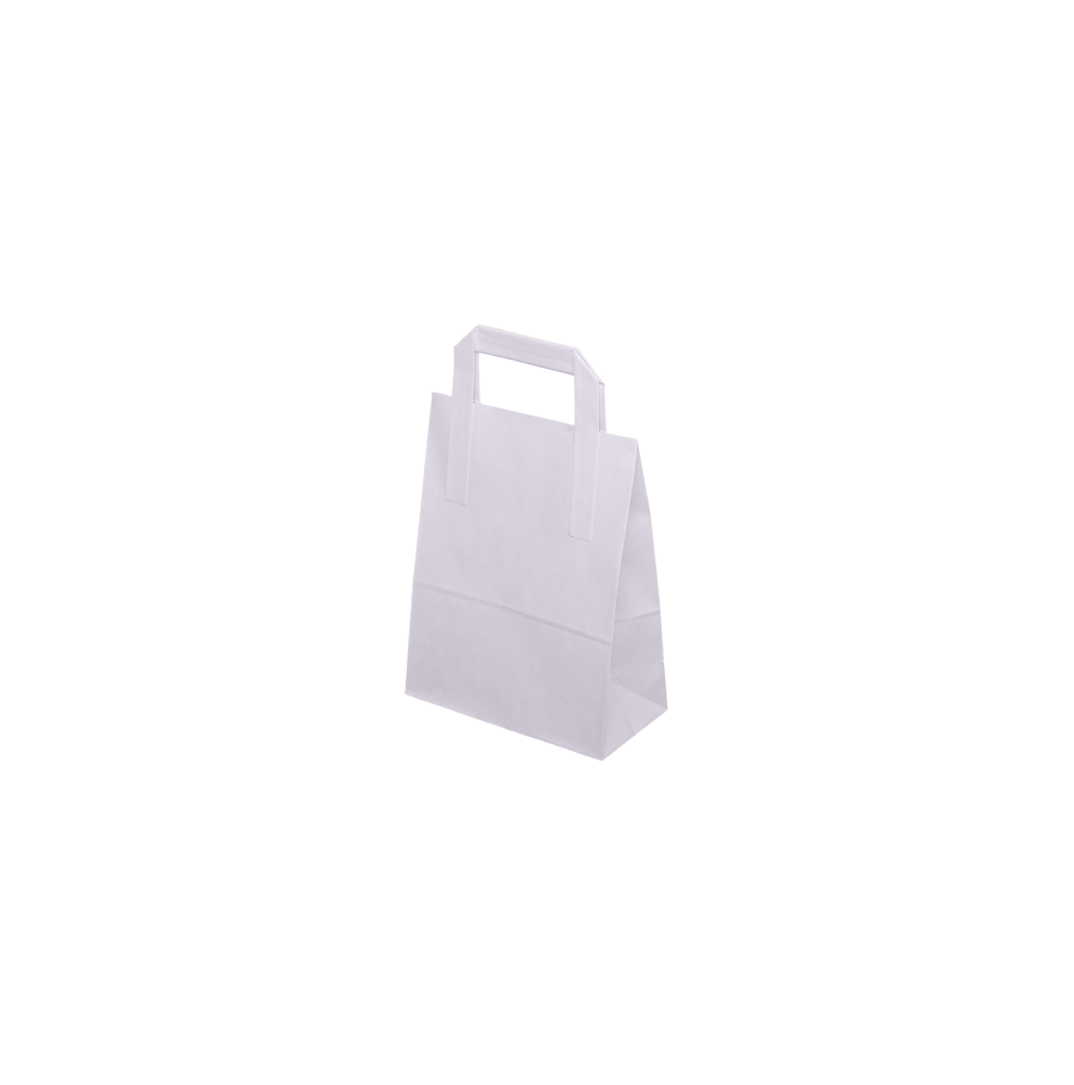 Witte draagtas van kraftpapier met platte oren  - Home