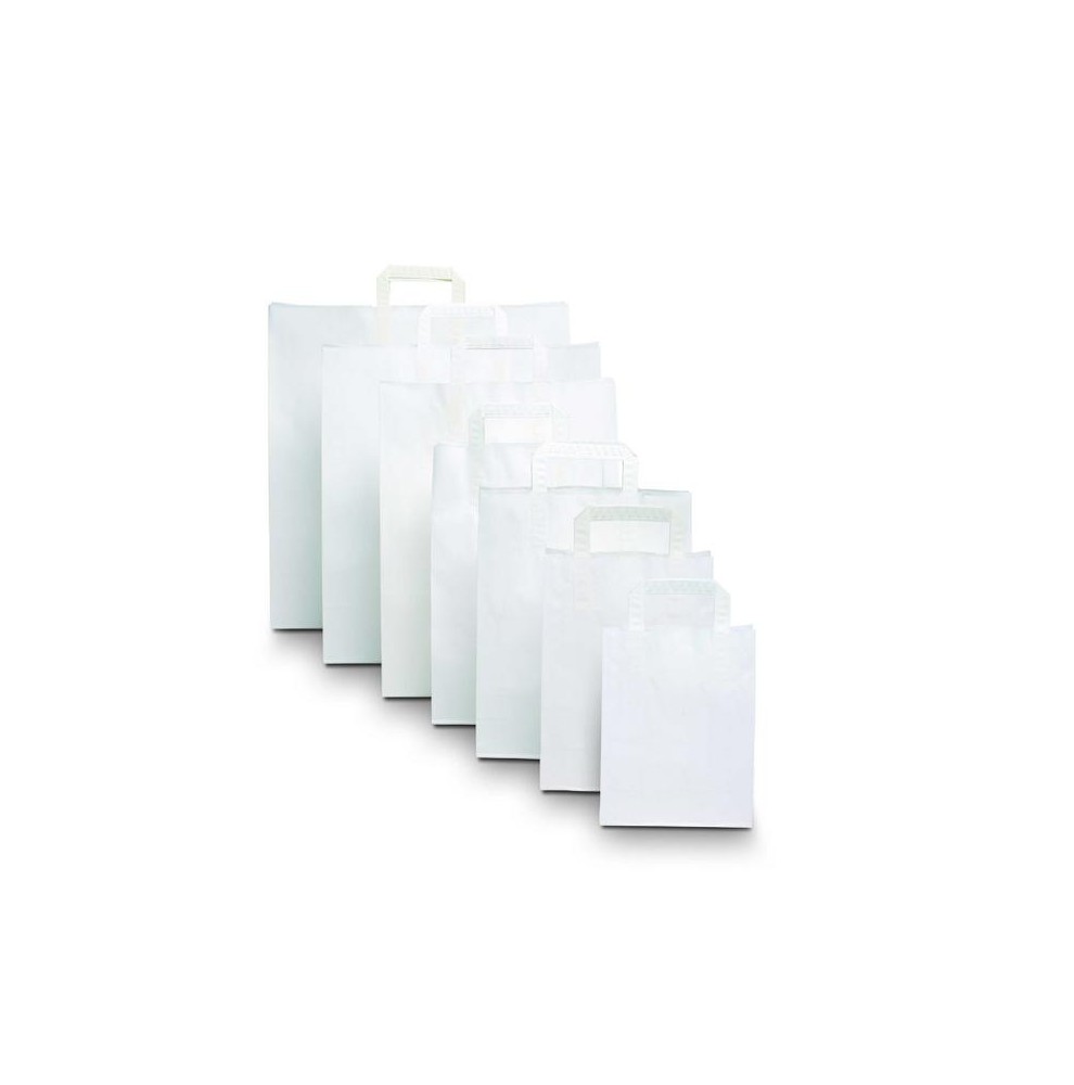 Witte Kraft Tas met Platte Handvatten – Winkeltas