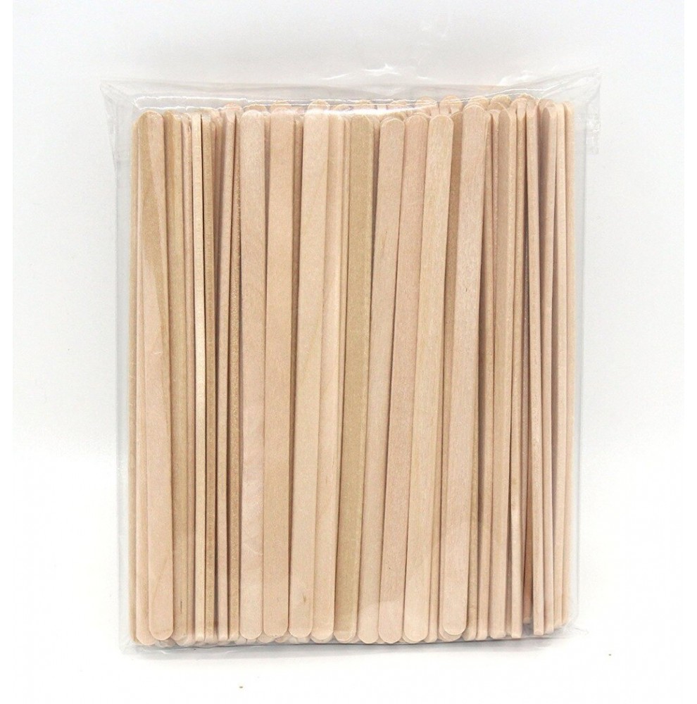 100 x Bâtonnets de Café en Bois de Bouleau Jetables  - Accueil