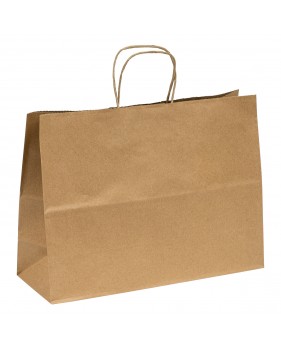 50 x Sacs kraft brun à poignées torsadées 26x17x25cm  - Accueil