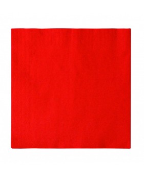set de 40 serviettes cocktail rouge 24x24cm en papier 2 couches  - ...