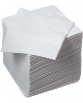set de 100 serviettes cocktail blanc 30x30cm en papier 1 couche  - ...