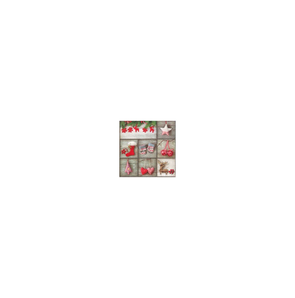 20 x x Tissue Servetten 33cm 1/4 Vouw 3-laags "Kerstmis"  - Home