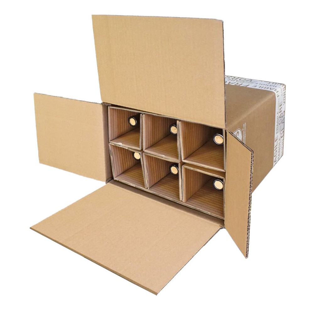 Wijnverzenddoos 6 flessen dubbelgolf / Verzenddoos voor 1 fles / Fl...