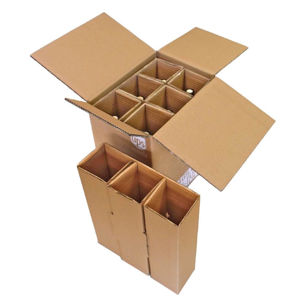 Boite d'expédition pour 6 bouteilles - double cannelure  - Accueil