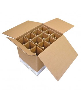 Boite d'expédition pour 12 bouteilles - double cannelure  - Accueil Boite d'expédition pour 12 bouteilles - double cannelure  - Accueil