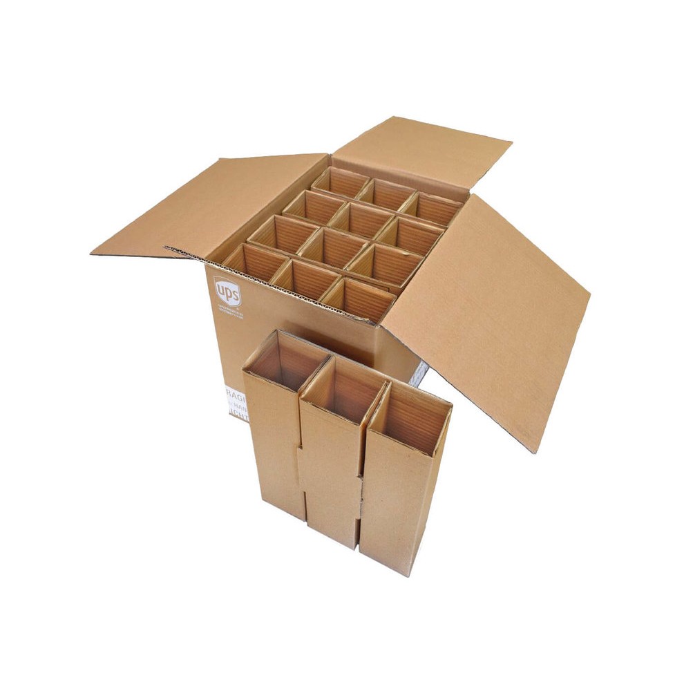 Wijnverzenddoos 12 flessen dubbelgolf / Verzenddoos voor 1 fles / F...