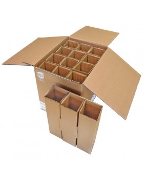 Boite d'expédition pour 12 bouteilles - double cannelure  - Accueil Boite d'expédition pour 12 bouteilles - double cannelure  - Accueil