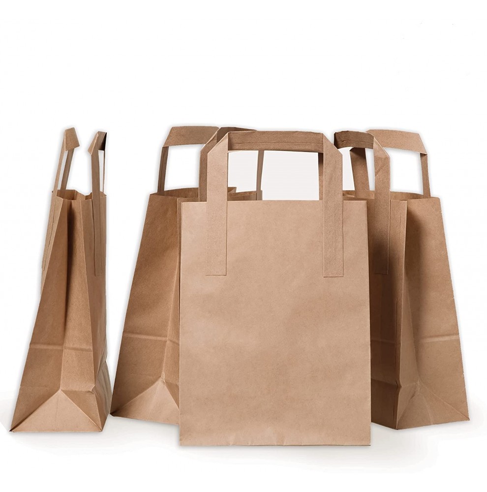 Sacs Kraft Brun à Poignées Plates – Sac Boutique Écologique