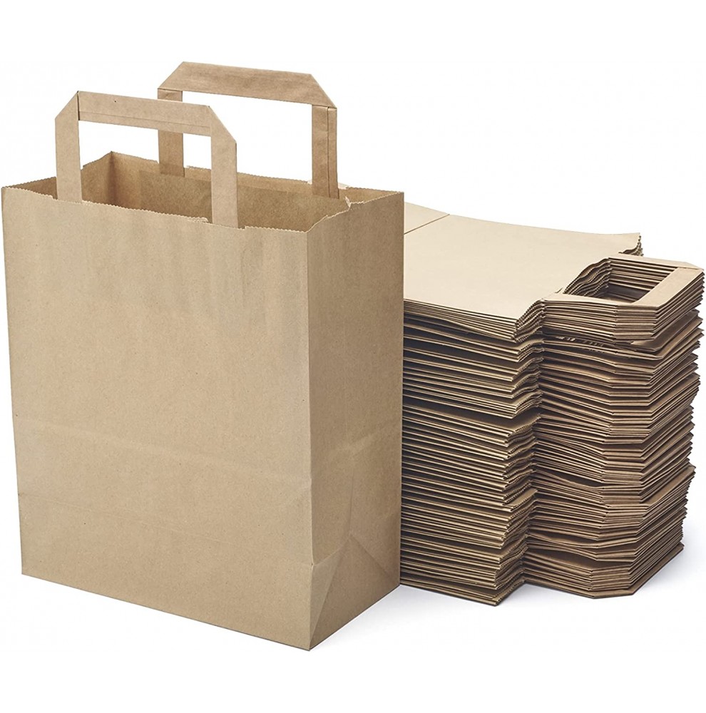 Sacs Kraft Brun à Poignées Plates – Sac Boutique Écologique