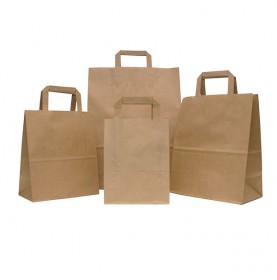 Sacs Kraft Brun à Poignées Plates – Sac Boutique Écologique