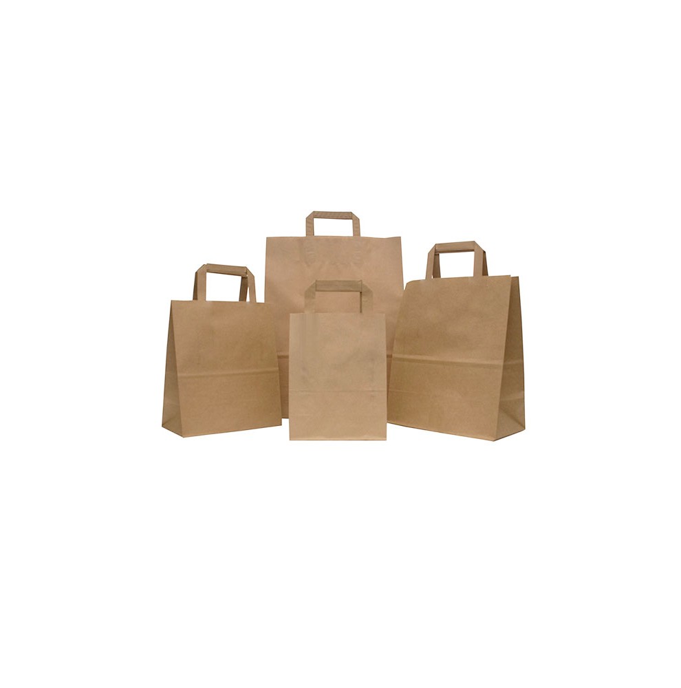 Bruine Kraft Tas met Platte Handvatten – Winkeltas