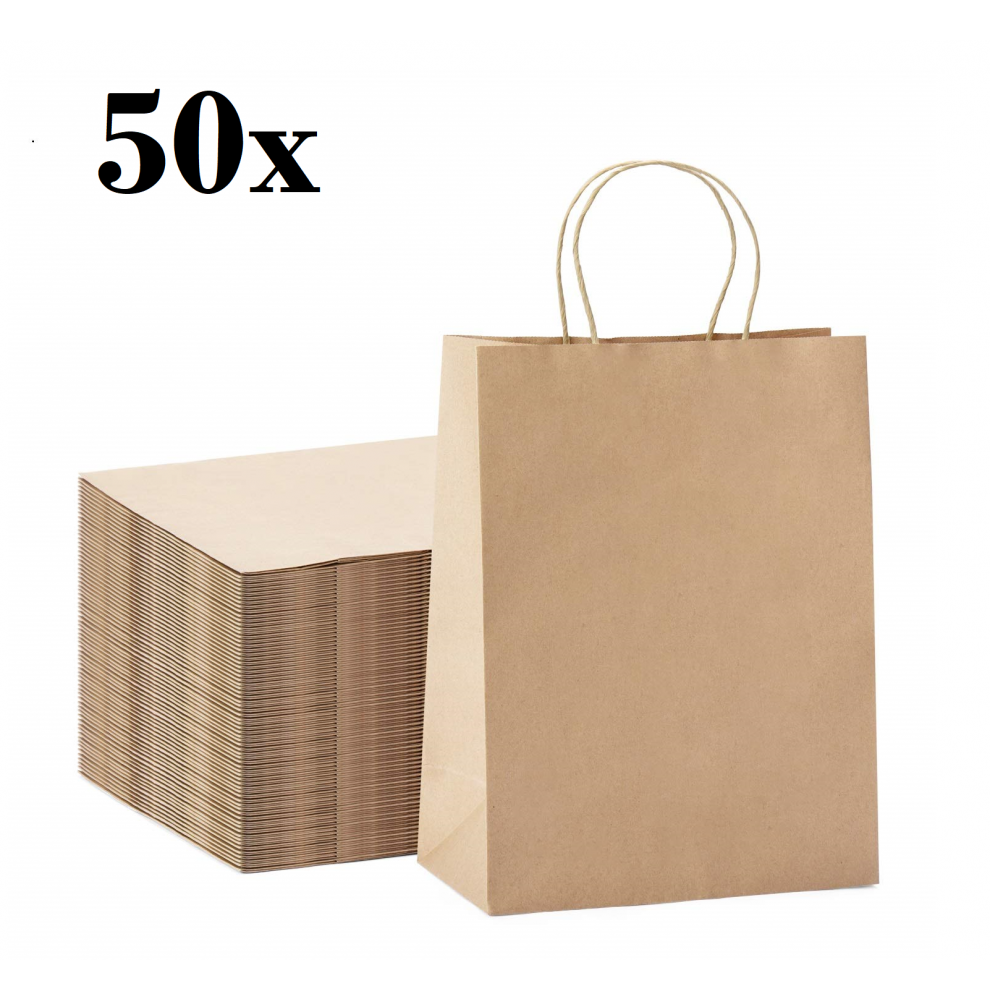 Sac Kraft Brun 18x8x22 cm – Poignées Torsadées Écologique