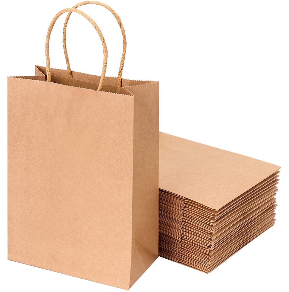 Sacs kraft brun à poignées torsadées 18x8x22cm  - Accueil