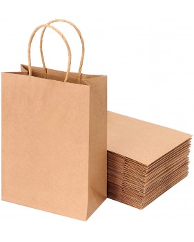 Bruine Kraft Tas 18x8x22 cm – Gedraaide Handvatten