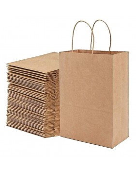 Bruine Kraft Tas 18x8x22 cm – Gedraaide Handvatten