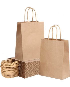 Sac Kraft Brun 18x8x22 cm – Poignées Torsadées Écologique