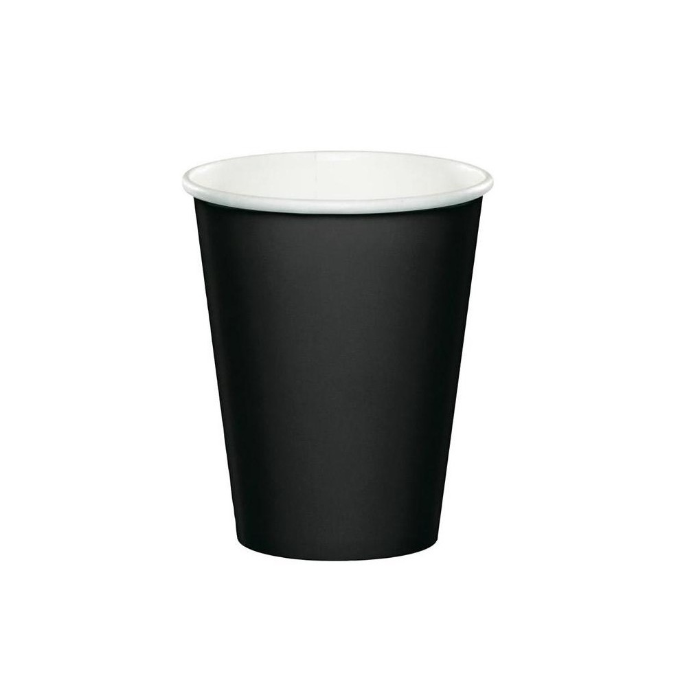 Gobelet à café en carton 80mm 240ml noir- 100 pièces  - Accueil