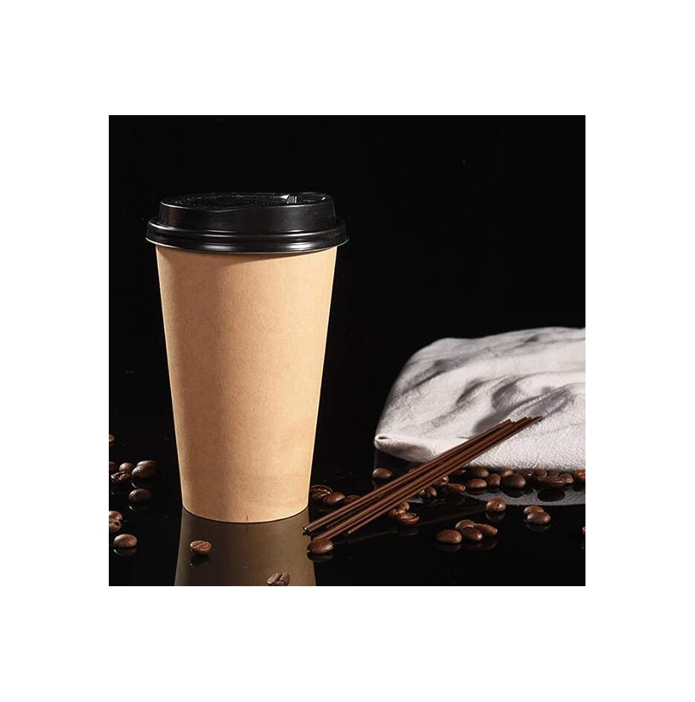 Koffiebeker karton 70,3mm 180ml 7oz vendingcup bruin100 stuks + zwa...